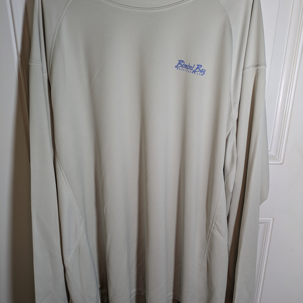 Bimini Bay Outfitters Men's XXL Long Sleeve Performance Fishing Shirt Cream